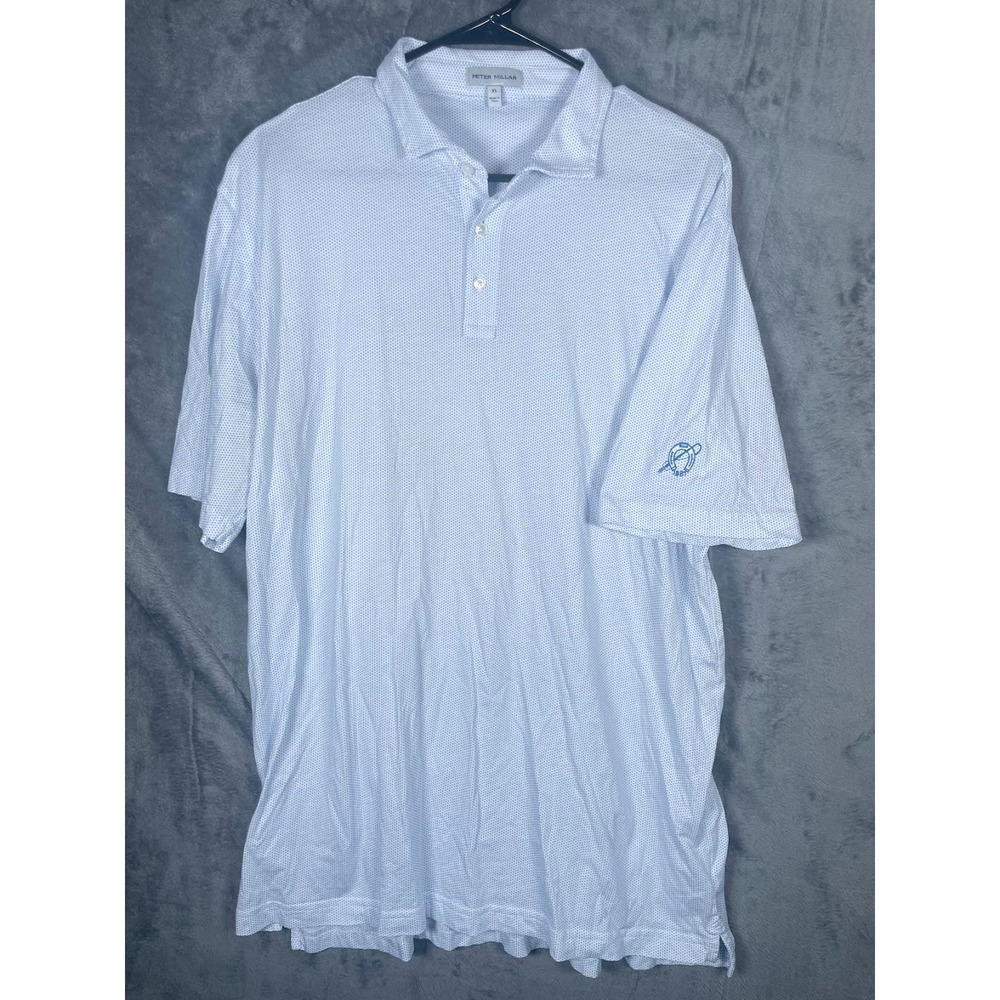 Peter Millar Piedmont Driving Club Atlanta Men's Cotton Polo Shirt White Size XL